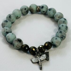 Beaded Bracelet with Dragonfly Charm | Whispering Prayer